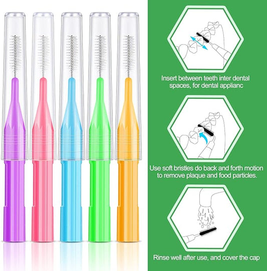 Zopeal 250 Pieces Braces Flossers Interdental Brush for Cleaner Tooth Toothpick Dental Teeth Flossing Picks Head Oral Dental Hygiene Cleaning Tool Soft Cleaners(Fresh Color)