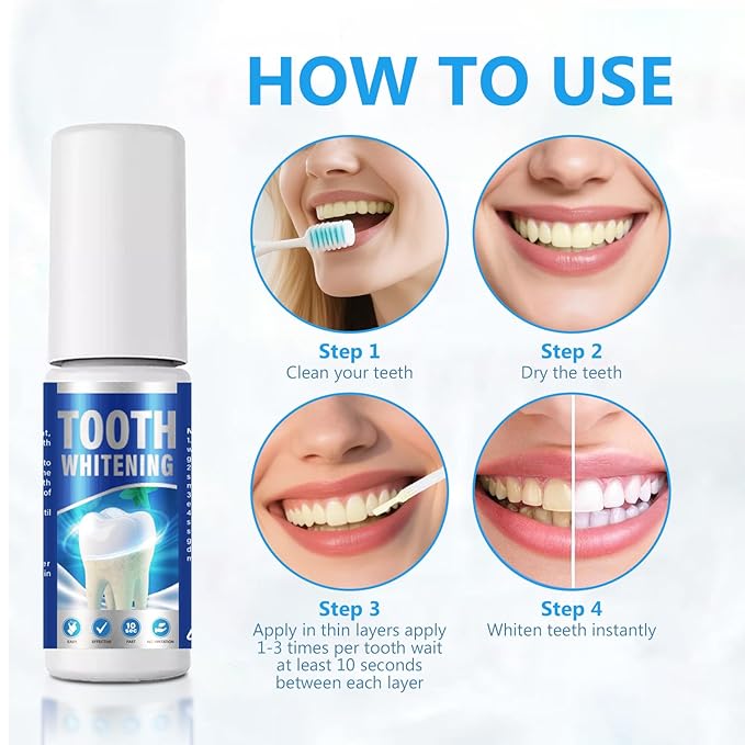 Tooth Paint, Instant Teeth Whitening Paint, Simple & Quick White Paint for Teeth, Safe & Gentle, Long-Lasting, Get Confident Smile