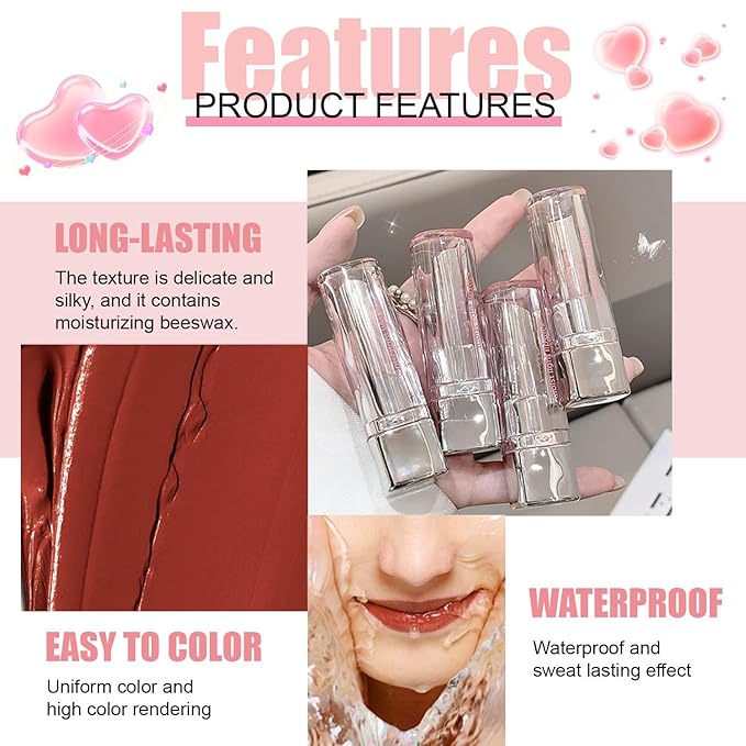 Dark Brown Honey Tinted Lip Stain Lip Balm Lip Gloss Lipstick, Sheer Hydrating Lip Stains Tint, Moisturizing Lip Color for All Skin Tones, Nourishing Lip Balm with a Hint of Natural Black Cherry