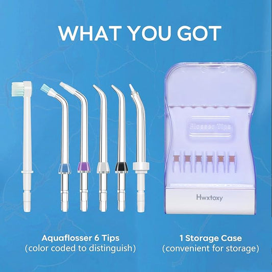 Waterpik Replacement Picks Replacement Tips for Waterpik Water Flosser, Waterpik Replacement Heads, Storage Case & AquaFlosser 6 Tips (Aquaflosser 6 Tips)