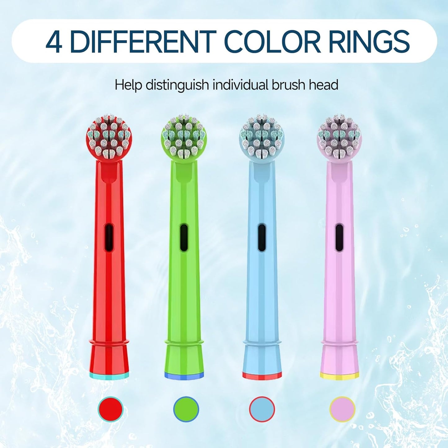 Kids Toothbrush Heads Compatible with Oral B - Electric Toothbrushes, Replacement Brush Heads with Protective Caps, 4/8/12/16 Pack (16)