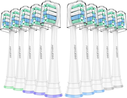 MRYUESG Replacement Toothbrush Heads Compatible with Philips Sonicare, 10 Pack, Electric Tooth-Brush Replacement Heads Compatible with Phillips, White