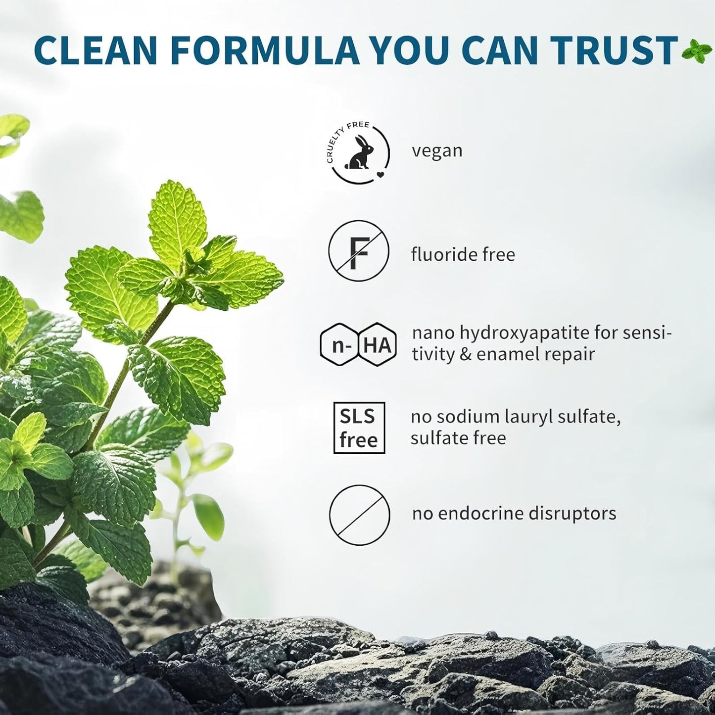 7.5% Hydroxyapatite Toothpaste, Advanced Enamel Protection, Freshening Breath.Deep Cleansing, 7.5% Hydroxyapatite Whitening And Repairing Toothpaste, Fluorine-Free Formula, Containing Mild Mint. (2pc)