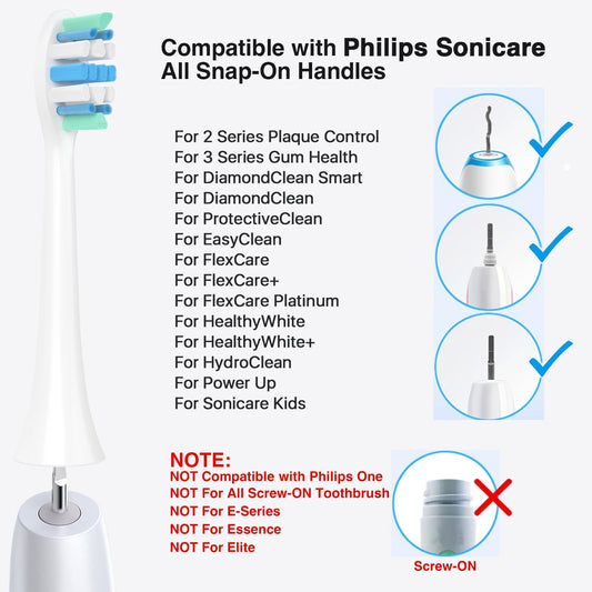 Electric Toothbrush Heads for Philips Sonicare Replacement Heads C1,C2,4100, Replacement Brush Head Compatible with Phillips Sonicare Electric Toothbrushes C2,C1, for Philips Sonic Care Brush,8 Pcs