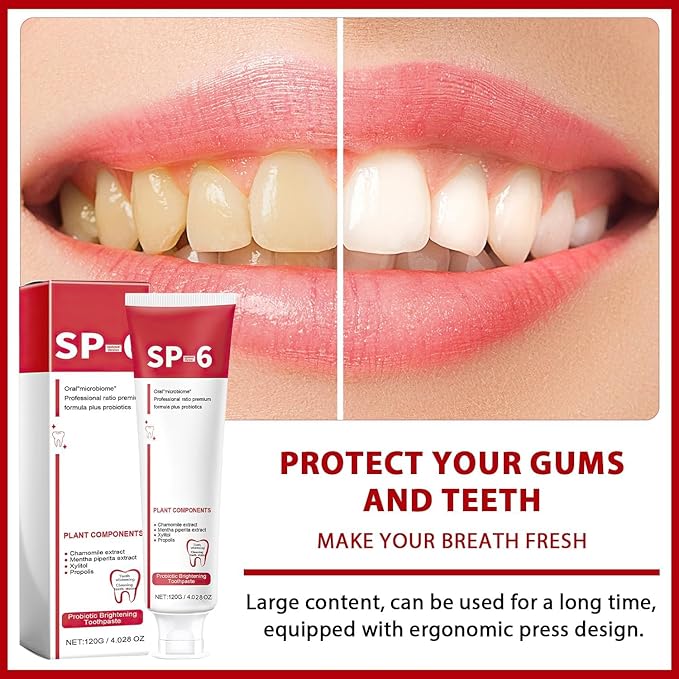 2Pcs Sp-6 Ultra Whitening, Sp-6 Probiotic Whitening Toothpaste, Deep Cleaning Care Toothpaste 120g