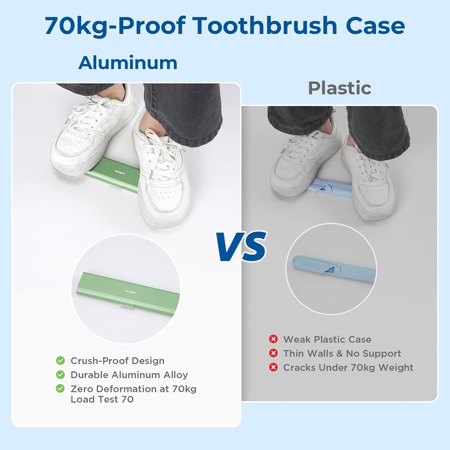 Wider Aluminum Toothbrush Travel Case, Portable Travel Toothbrush Holder, Durable Manual Toothbrush Box Container for Traveling, Bathroom, Camping, Business Trip-Not for 0.85oz Toothpaste, Green