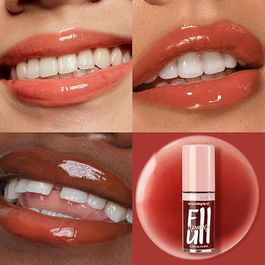 Anglicolor 2PC Lip Oil and Metallic Glitter Pink Lipstick,Natural Lip Plumper,Fruit Flavoured Lip Oil,For Dry Lip's Moisturizing Hydrating,Vegan & Cruelty-free (13 Artemis+15)