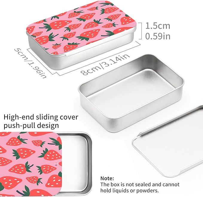 Portable Dental Floss Case, Refillable Cute Travel Floss Dispenser for Men & Women, Pocket Travel Floss Picks Case for Purse, Backpack, Bag Pink Strawberries