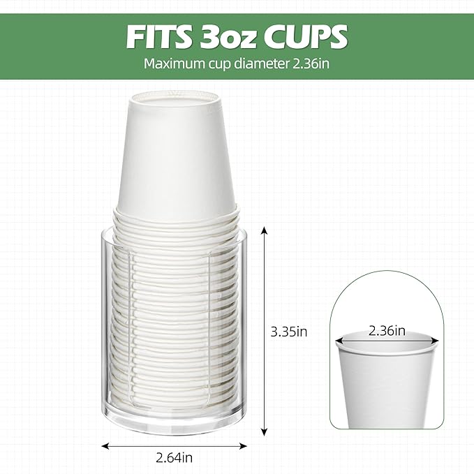 2 Pack Mouthwash Cups Holder,Bathroom Cup Dispenser,Small Disposable Paper Cup Tray for Bathroom Sink Counter