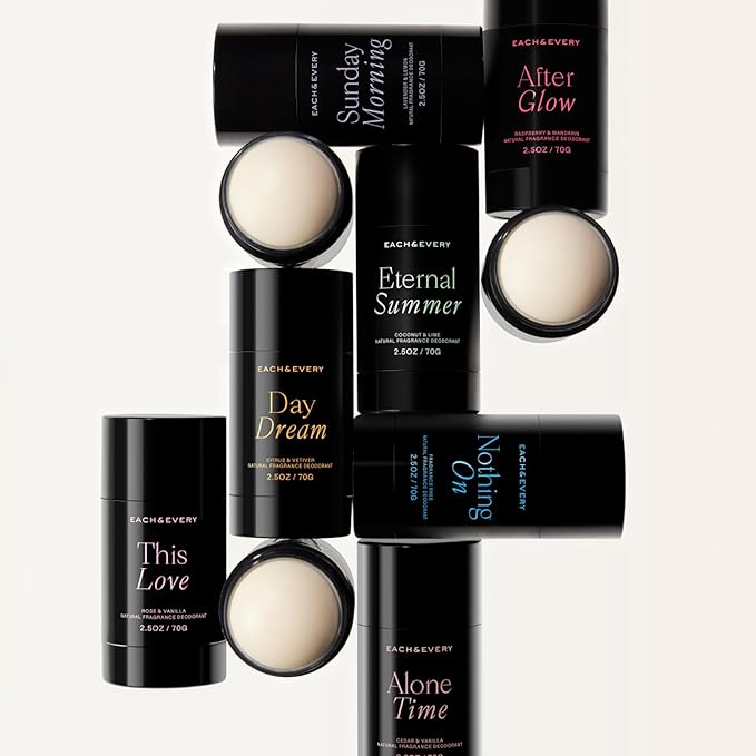 Each & Every Aluminum Free Deodorant for Women & Men, Lavender & Lemon + Coconut & Lime - All Natural Deodorant for Sensitive Skin, EWG Verified - Clean, Baking Soda-Free, Plant-Based - 2.5oz, 2 Pack