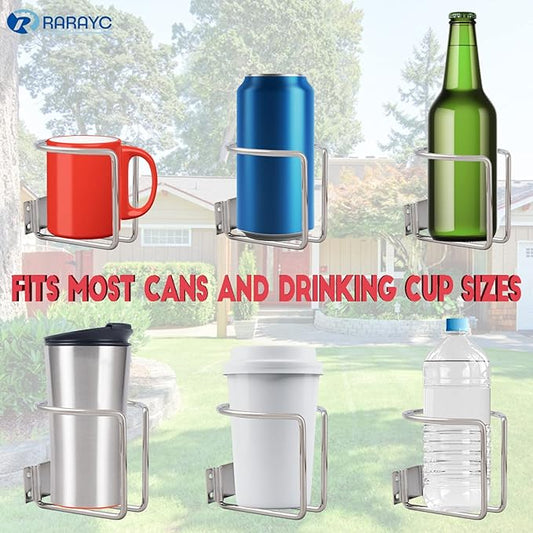 2 Pcs Wall Mounted Cup Holder for Boat Marine Yacht Truck RV Apartment Courtyard Silvery