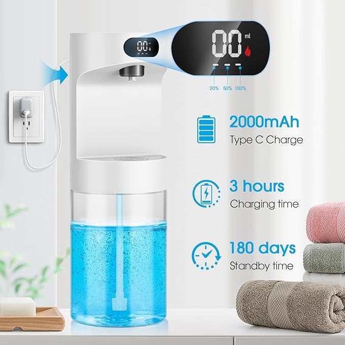 Automatic Mouthwash Dispenser for Bathroom,20.29 oz Touchless Electric Mouth Wash Dispensers Bathroom Accessories Set with 4 Magnetic Cups,4 Modes Wall Mounted Mouth Wash Dispenser for Home & Kids