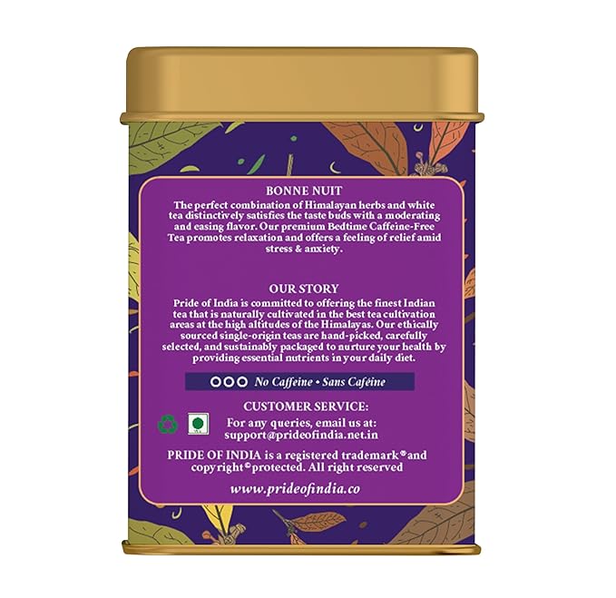 Pride of India | PACK of 2 - Sip and Relax : Bedtime Tea | 15 Pyramid Full Leaf Individually Wrapped Tea Bags| 100% Natural Blend of White Tea & Herbs from Single Origin | Calming and Soothing