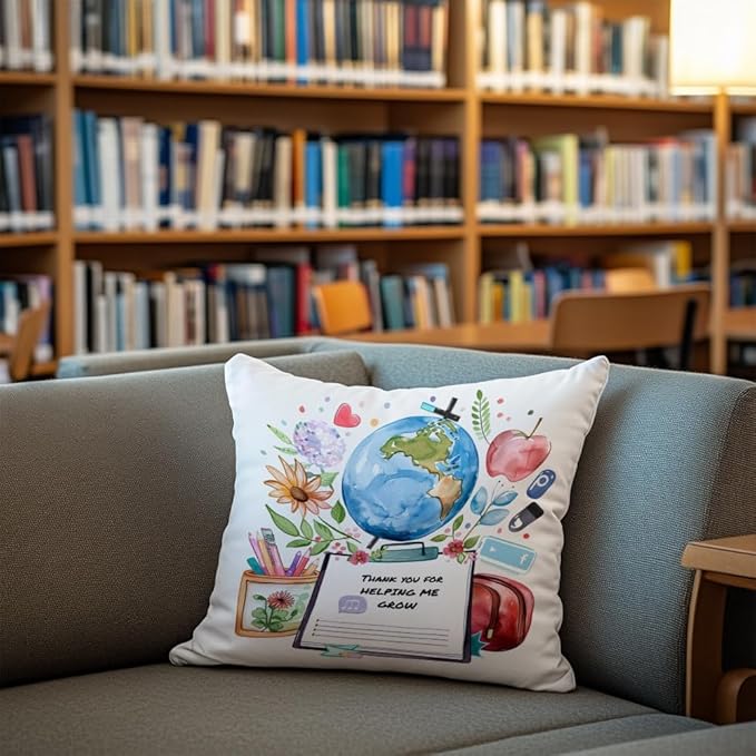 Cirzone Teacher Gifts for Women -18x18Inch Throw Pillow Cover Funny Best Teacher Gifts with Gift Box Perfect Birthday Teacher Thanksgiving Gifts for Home Sofa Decor