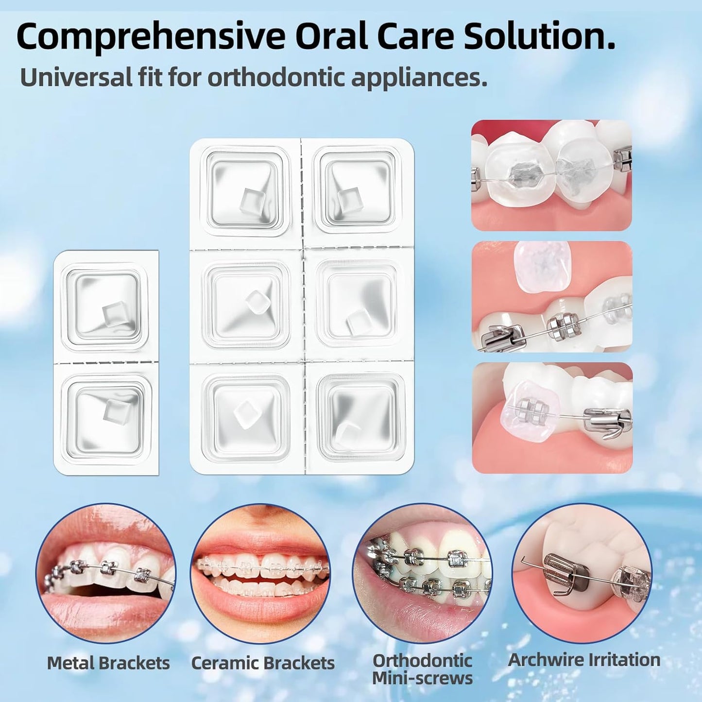 RAZOKO Orthodontic Wax for Braces Wax Dots Gentle Comfort, Clear Invisible Fit, All Day Protection 48 Individual Hygienic Packaging Dental Wax