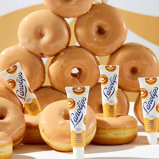 Lanolips 101 Ointment - Lanolin Lip Balm for Smooth, Hydrated & Healthy Lips - Multipurpose Lip Ointment with Lanolin Oil for Dry Lips, Cuticles & More - Glazed Donut (0.52 oz)