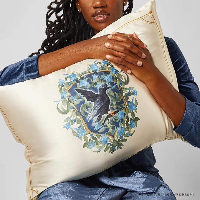 Kitsch x Harry Potter Ravenclaw Satin Pillowcase w/Zipper for Hair & Skin - Double-Sided, Softer Than Silk, Wrinkle-Free, Machine Washable, Frizz Control, Breakout Prevention - Queen/Standard (19x26)
