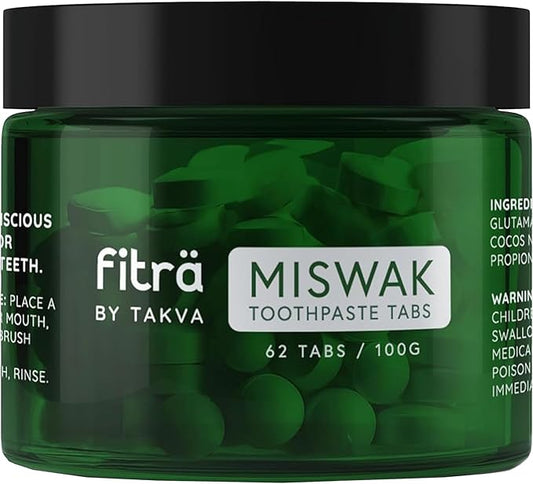 Fitra Toothpaste Tablets - Fluoride Free Miswak/Siwak Toothpaste Tablets - for Daily Use or Travel