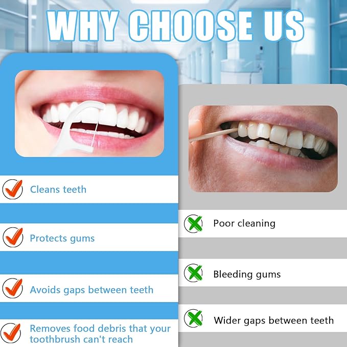 200 Count Tooth Floss Picks, Double Cleaning Tooth Picks Flossers with Bristles,Small Home Tooth Pick for Adult (200)