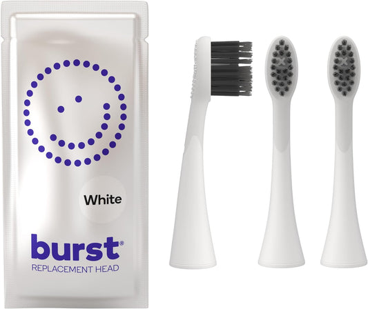 BURST Genuine Replacement Heads for Original Sonic Electric Toothbrush (White/3 Pack) | Ultra Soft Bristles for a Deep Clean | Stain & Plaque Removal