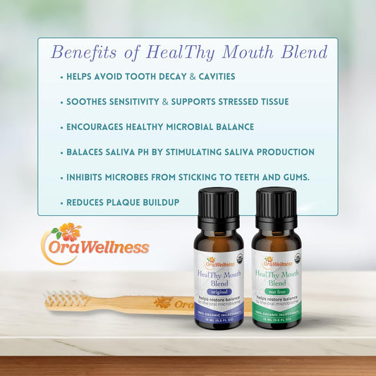 OraWellness Healthy Mouth Blend Organic Tooth Oil, Fluoride Free Made in The USA Toothpaste & Mouthwash Alternative Tooth, Natural Rinse for Healthy Teeth & Gums for Women, Men and Kids, Pack of 1
