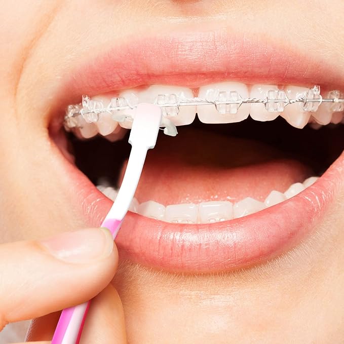 Cunhill 3 Pieces Tooth Floss Handle Reusable with 300 Pieces Dental Floss Refill Heads Unflavored Colorful Floss Interdental Toothpick Flosser for Teeth Cleaning, 3 Colors