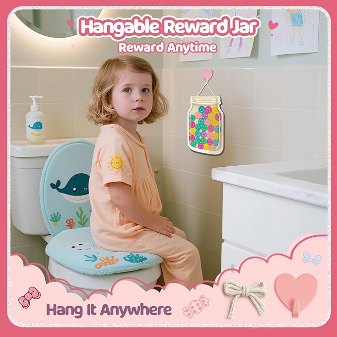 Magnetic Reward Jars for Kids - Smiley Tokens Reward Jar for Classroom 8" Star Jar Reward System Behavior Chart for Kids at Home Potty Training