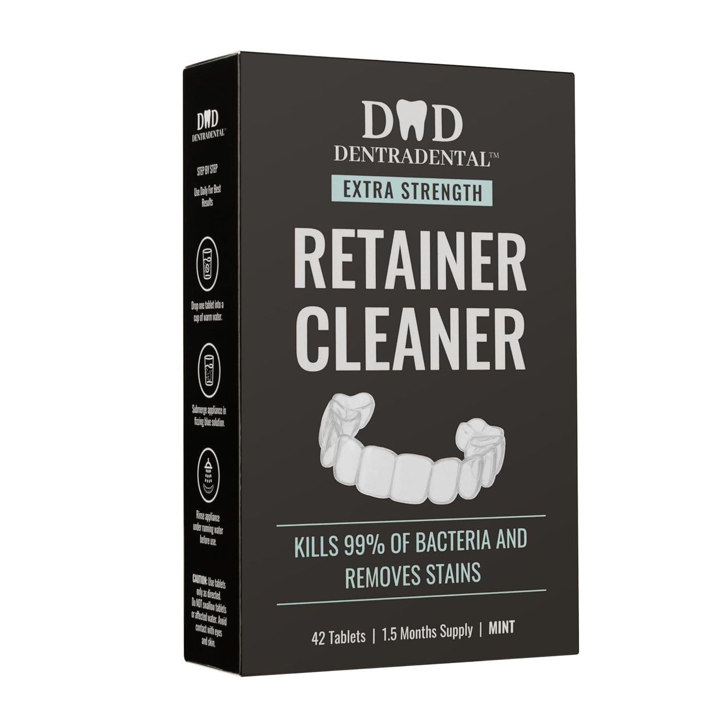 42 Count Retainer Cleaner Tablets for Aligner, Mouth Guard, Night Guard and More. Cleaning Tablets for Ultrasonic Cleaners - Fresh in 3 Minutes - 1.5 Month Supply - Mint