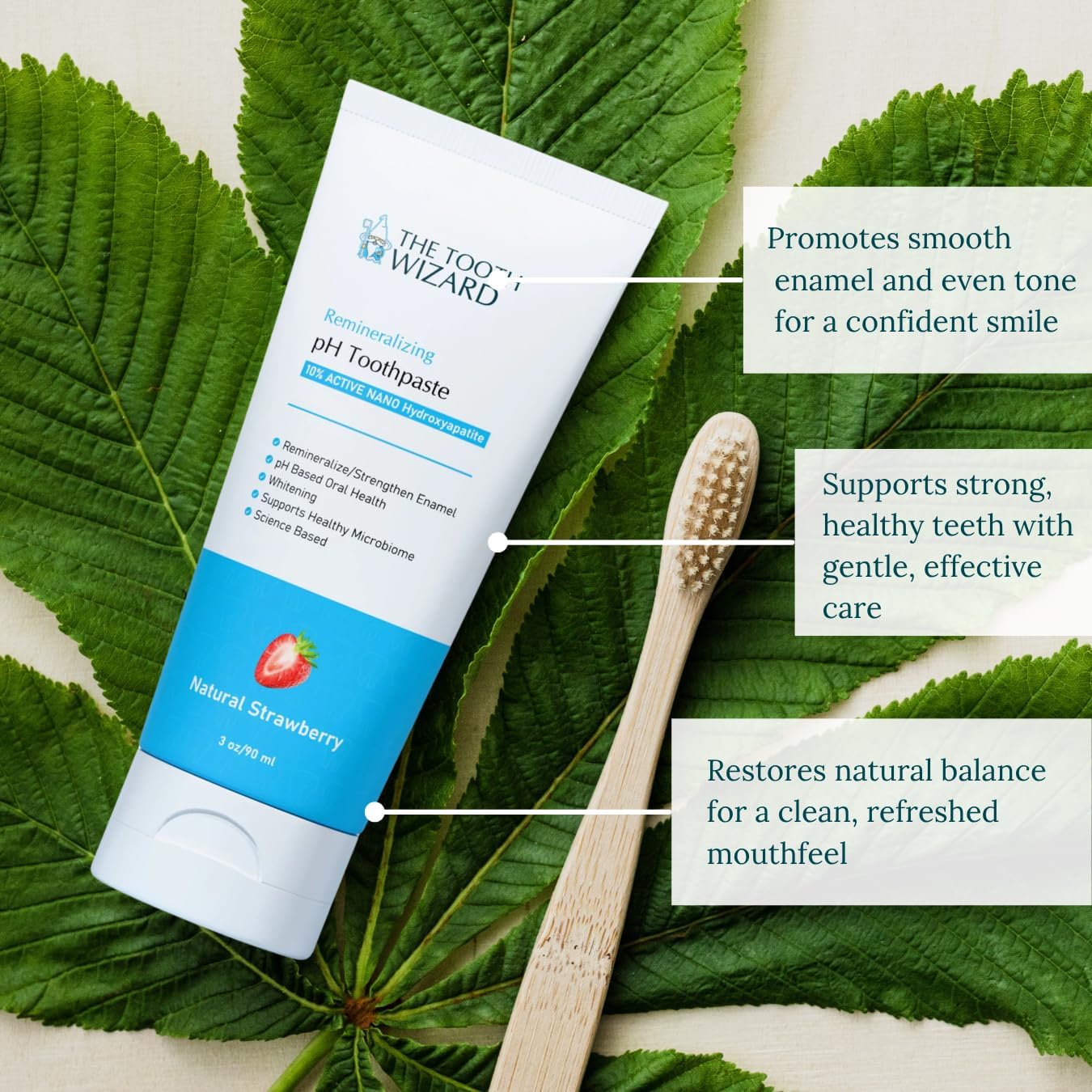 pH Balancing Toothpaste | Natural Strawberry Flavor | Fluoride-Free | SLS-Free | Gentle Whitening | Supports Healthy Oral Microbiome | 3 Pack