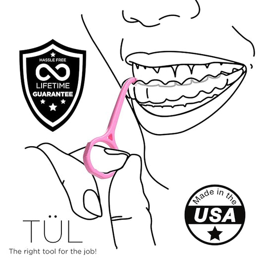 TÜL | Only Invisalign Remover Tool Made in the USA | Lifetime Replacements | Ortho Recommended Aligner Remover Tool & Retainer Remover Tool | Pink 4 Pack | Top Invisalign Accessories