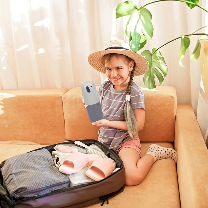 Toothbrush Travel Case, Removable and Portable Toothbrush Holder Cup, Use for Travel, Hiking,Camping, School, Bathroom, Cute and Playful Elephant Styling for Kids and Teens (White)