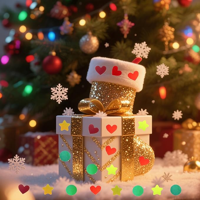 Holographic Stickers for Kids, 2160 Pcs, Star Heart Dot Shapes, Multicolor Sparkly Reward Charts, School Classroom Teacher Supplies, DIY Decorations, 0.6 Inch