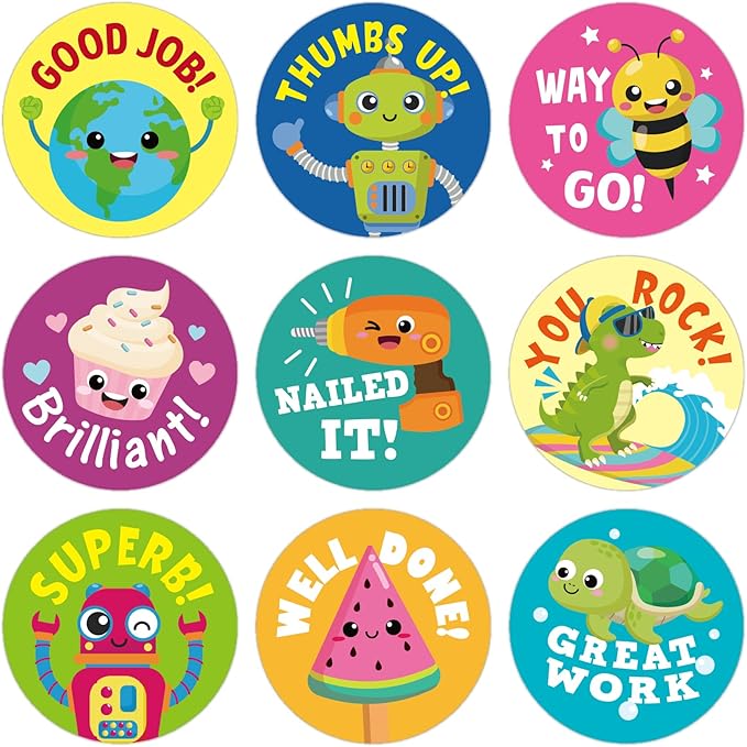 Gooji Small Reward Stickers for Kids, 1008 Pc. Sticker Pack for Teachers, Classroom, Small Motivational Class Supplies for Students, Boy Girl Toddler Good Job Incentive Behavior Preschool Kindergarten