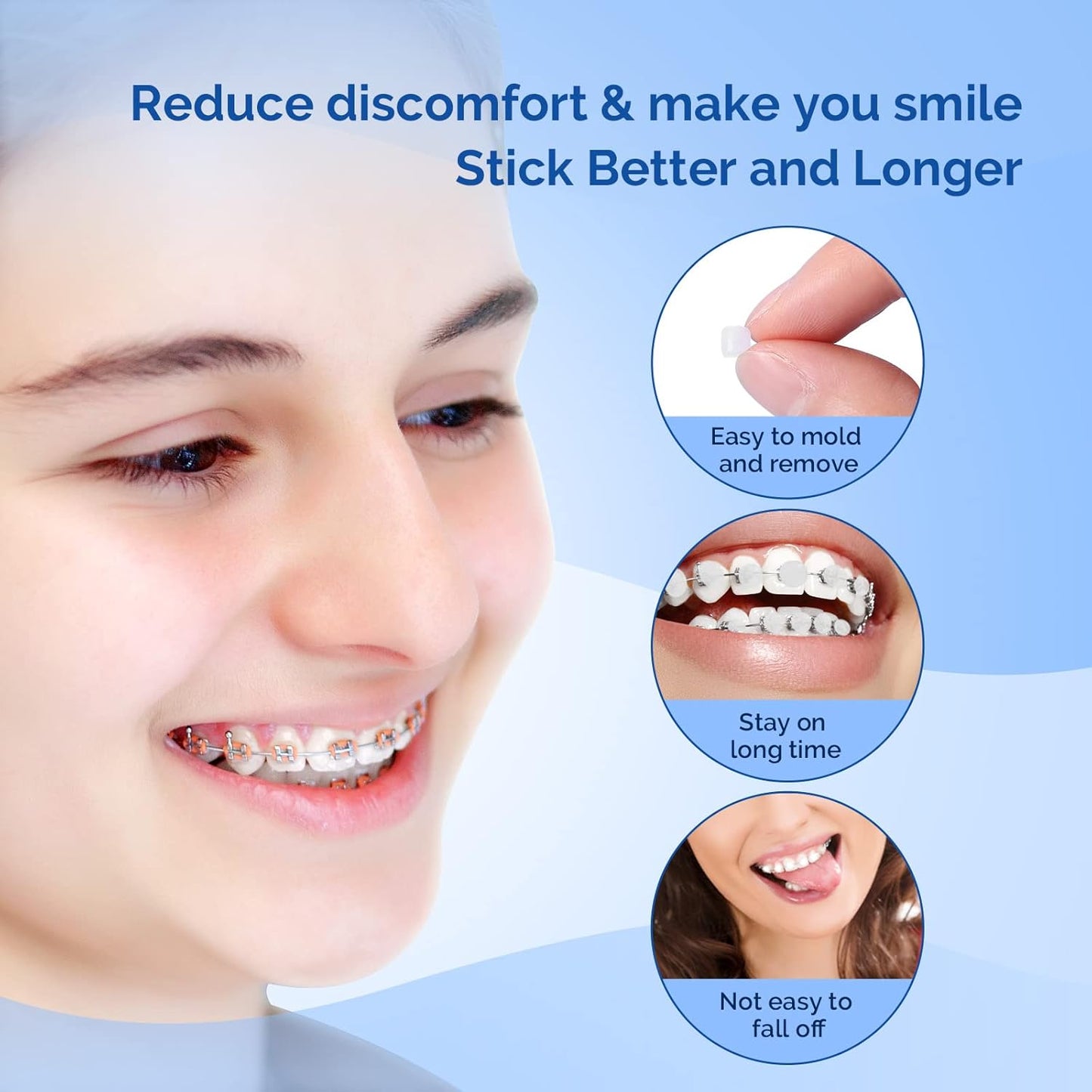 JMU Orthodontic Wax for Braces 10 Pack, Precut 500 Braces Wax Dots, Dental Wax Unscented