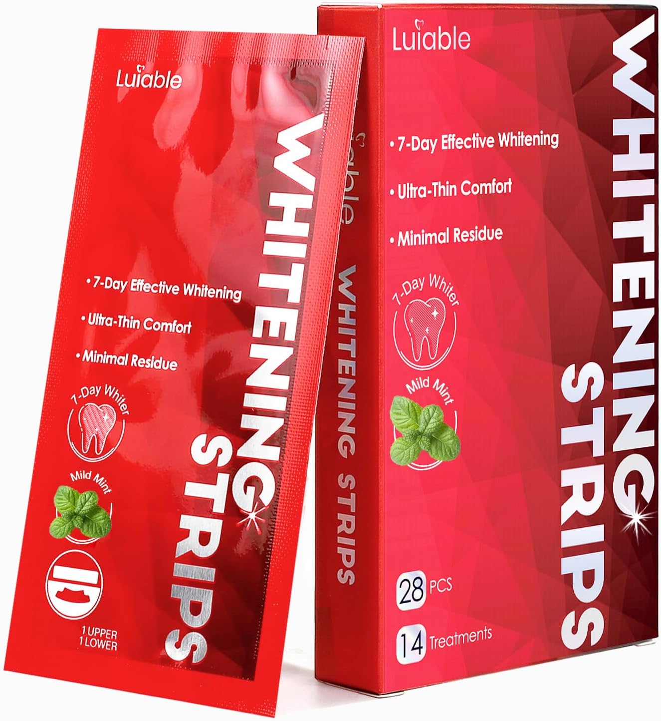 Teeth Whitening Strips for Tooth White: Professional Dentist Formulated Teeth Whitener Enamel-Safe Non-Slip 28 Strips 14 Treatments