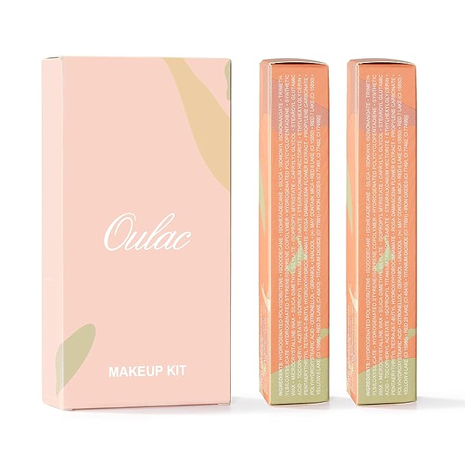 Oulac Matte Liquid Lipstick 2 PCS Set, Long Lasting Lipstick Waterproof Lip Stain, No Transfer, Creamy High Pigmented Formula with Rose Oil, Vegan [M06+M14]