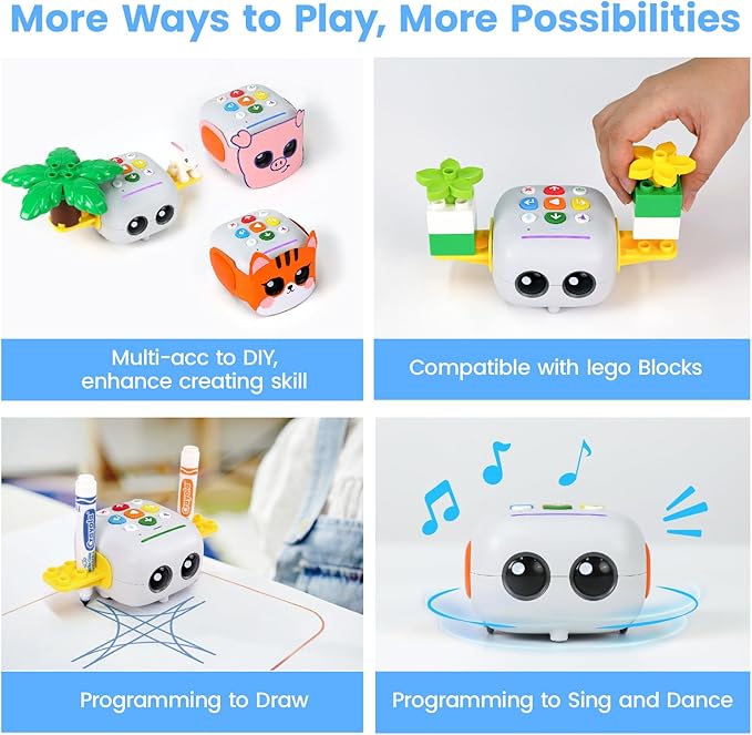 TaleBot Basic Robot Toy for Kids Ages 3-5, Screen-Free STEM Toys for Kids Learn to Code, Interective Learning Toys for Toddlers, Homeschool&Classrrom Pre-K, Best Gift for Boys and Girls