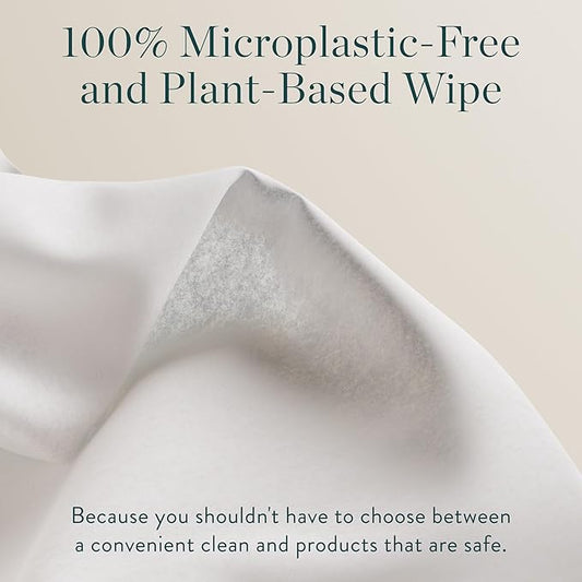 Biom Mini Dispenser + Hand Sanitizing Wipes Starter Kit - Eucalyptus Scented, Biodegradable, Kid-Safe | Fits in Cup Holder | All Natural, Plant-Based Non-Toxic Wipes with Aloe for Soft Skin (Bone)