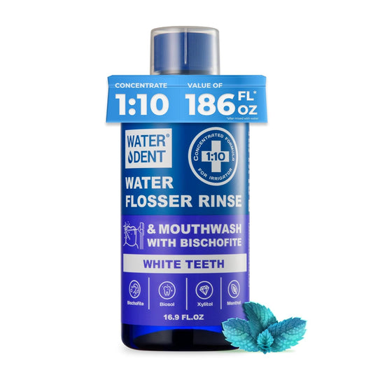 Concentrated Water flosser Rinse & mouthwash Teeth WHITENING | Add to Water Flossers| Fruit Flavor | 1 Pack = 16.9 fl.oz | Peroxide Free. Made in USA