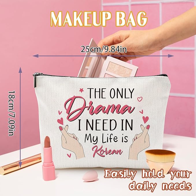 Korean Drama Fan Gifts - Funny Gifts for K-pop Lovers, Small Makeup Bag Korean Stuff Merch Gifts for Women, Korean Accessories Essential Gifts for Friends Besties Birthday Christmas Gifts