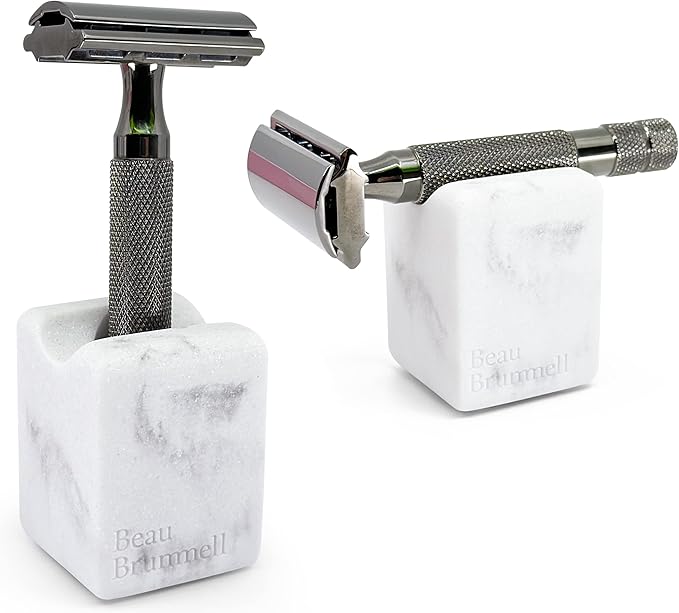 Multi-Purpose Bathroom & Desk Stand Holder | for Toothbrush, Shaving Razor, Makeup Brush, Pen, Pencil | Great for Travel & Home Use | 2" H x 1.5" W x 1.5" D | 1-Pack