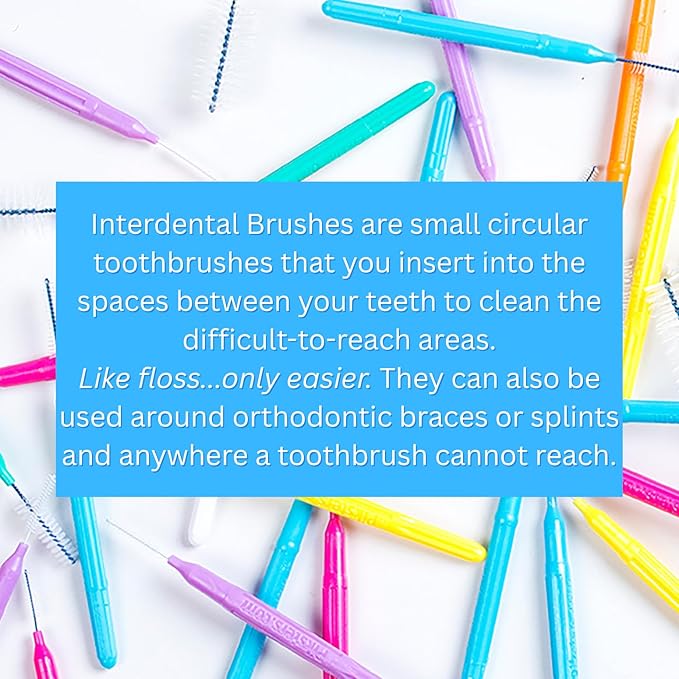 Piksters Interdental Brushes, 40 pk, Size 3, Interdental Tooth Brush for Medium Gaps, Gum Soft Bristles for Plaque Removal, Safe for Braces