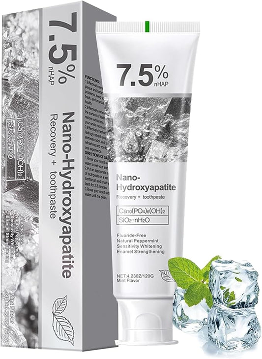 Hydroxyapatite Toothpaste, Deep Cleaning Toothpaste, Advanced Enamel Protection, Fluoride-Free Formula with Gentle Mint, Fresh Breath, Reduce Tooth Sensitivity (120g)