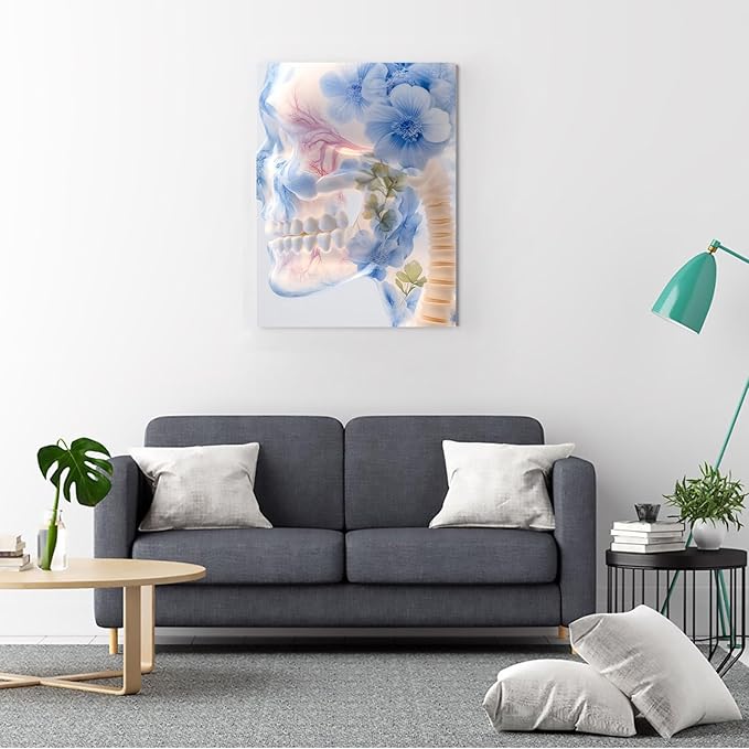 SchindlerBang Dental Clinic Wall Decor,Porcelain Style Dental Art,Refined Decor for Treatment Rooms,Offices,or Waiting Areas 16x20inch Ready to Hang