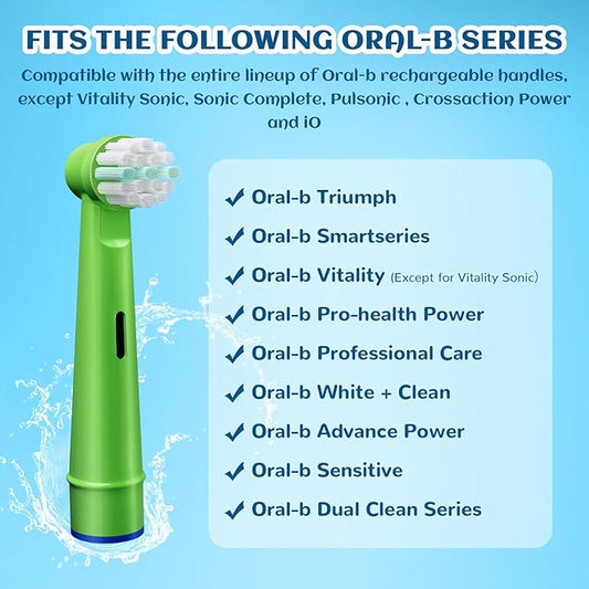 GENKENT 20 Pcs Kids Toothbrush Head Compatible with Braun Oral B Kids Electric Toothbrushes, Extra Soft Bristle for Sensitive