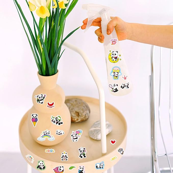 Cute Panda Stickers Cool Funny Panda Adhesive Waterproof Stickers 665 Counts for Zoo Animal Birthday Invitations Envelopes Decorations Party Goodie Gifts Bags Decor School Game Class Rewards
