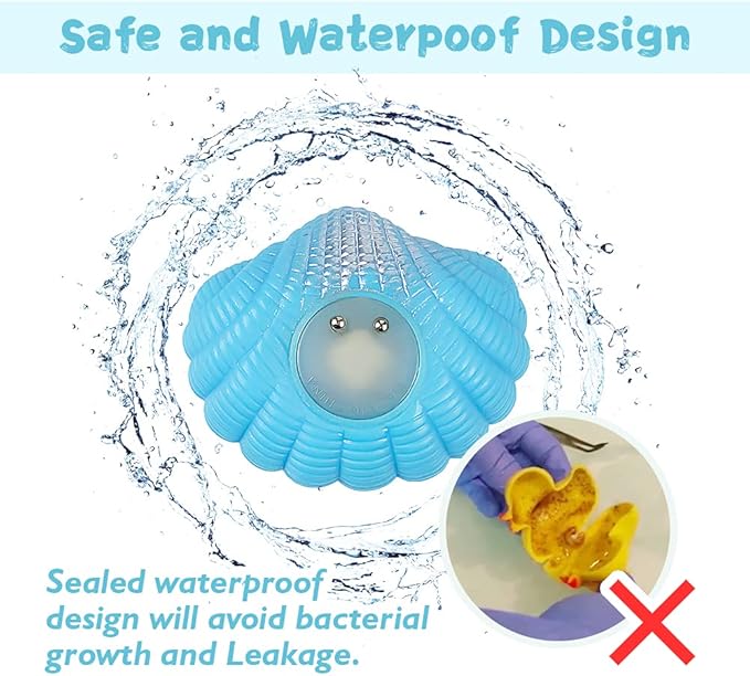 Bath Toys for Toddlers 1-3, No Hole Cute Light Up Bathtub Toys Floating Rubber Sea Animal Set with Flashing Colorful LED Light Unicorn Mermaid for Bathroom Shower Swimming Pool Party for Baby Girl Boy