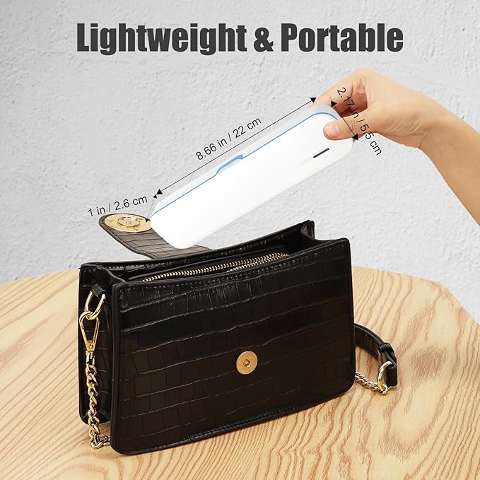 UV Toothbrush Sanitizer and Holder, Portable Travel Case and Cover, Toothbrush Cleaner Powered by AA Battery or USB-C, Fits Most Brushes