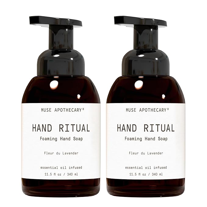 Muse Apothecary Hand Ritual - Aromatic and Nourishing Foaming Hand Soap, Infused with Natural Aromatherapy Essential Oils - USDA Certified Biobased - 11.5 oz, Fleur du Lavender, Pack of 2