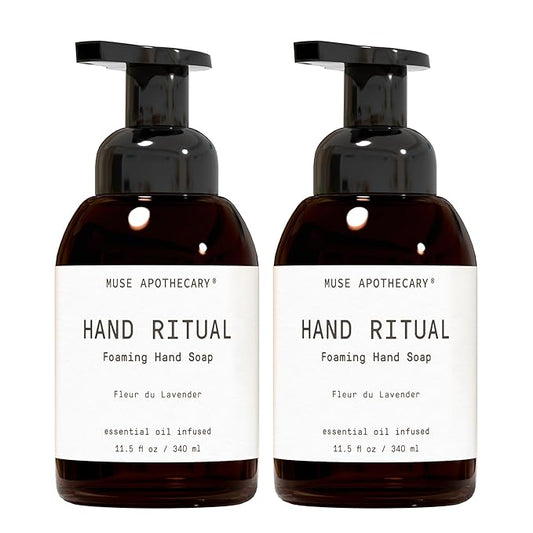 Muse Apothecary Hand Ritual - Aromatic and Nourishing Foaming Hand Soap, Infused with Natural Aromatherapy Essential Oils - USDA Certified Biobased - 11.5 oz, Fleur du Lavender, Pack of 2